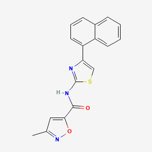 molecular formula C18H13N3O2S B2627478 3-methyl-N-(4-(naphthalen-1-yl)thiazol-2-yl)isoxazole-5-carboxamide CAS No. 946229-48-7