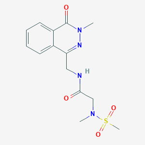 molecular formula C14H18N4O4S B2627479 N-((3-methyl-4-oxo-3,4-dihydrophthalazin-1-yl)methyl)-2-(N-methylmethylsulfonamido)acetamide CAS No. 1396765-17-5
