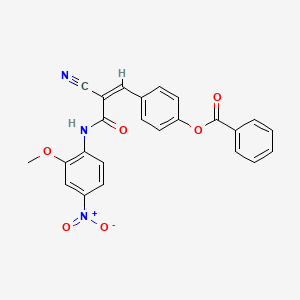 molecular formula C24H17N3O6 B2627483 [4-[(Z)-2-Cyano-3-(2-methoxy-4-nitroanilino)-3-oxoprop-1-enyl]phenyl] benzoate CAS No. 380568-16-1