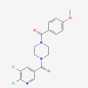 molecular formula C18H17Cl2N3O3 B2627487 1-(5,6-Dichloropyridine-3-carbonyl)-4-(4-methoxybenzoyl)piperazine CAS No. 1031092-40-6