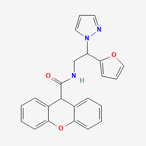 molecular formula C23H19N3O3 B2627489 N-(2-(furan-2-yl)-2-(1H-pyrazol-1-yl)ethyl)-9H-xanthene-9-carboxamide CAS No. 2034275-59-5