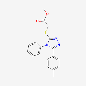 molecular formula C18H17N3O2S B2627490 methyl {[5-(4-methylphenyl)-4-phenyl-4H-1,2,4-triazol-3-yl]thio}acetate CAS No. 332911-18-9