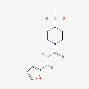 molecular formula C13H17NO4S B2627491 (E)-3-(furan-2-yl)-1-(4-(methylsulfonyl)piperidin-1-yl)prop-2-en-1-one CAS No. 1448139-38-5