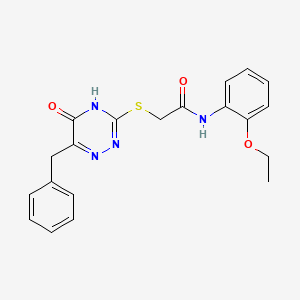 molecular formula C20H20N4O3S B2627514 2-[(6-benzyl-5-oxo-4,5-dihydro-1,2,4-triazin-3-yl)sulfanyl]-N-(2-ethoxyphenyl)acetamide CAS No. 898612-10-7