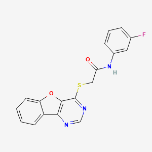 2-([1]benzofuro[3,2-d]pyrimidin-4-ylsulfanyl)-N-(3-fluorophenyl)acetamide
