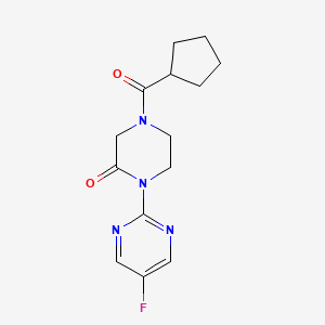 4-(Cyclopentanecarbonyl)-1-(5-fluoropyrimidin-2-yl)piperazin-2-one