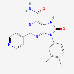 9-(3,4-dimethylphenyl)-8-oxo-2-pyridin-4-yl-7H-purine-6-carboxamide