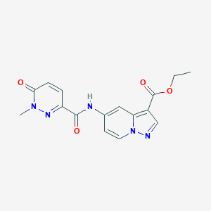 Ethyl 5-(1-methyl-6-oxo-1,6-dihydropyridazine-3-carboxamido)pyrazolo[1,5-a]pyridine-3-carboxylate