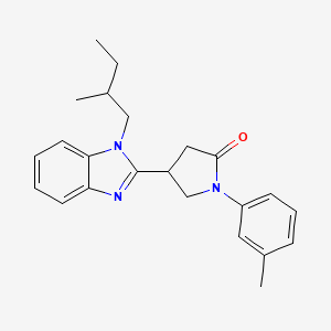 molecular formula C23H27N3O B2627543 4-(1-(2-methylbutyl)-1H-benzo[d]imidazol-2-yl)-1-(m-tolyl)pyrrolidin-2-one CAS No. 845666-26-4