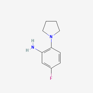 molecular formula C10H13FN2 B2627544 5-Fluoro-2-pyrrolidin-1-ylaniline CAS No. 1431966-86-7; 869942-11-0