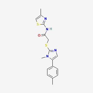 2-((1-methyl-5-(p-tolyl)-1H-imidazol-2-yl)thio)-N-(4-methylthiazol-2-yl)acetamide