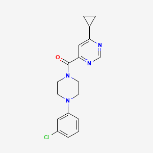 [4-(3-Chlorophenyl)piperazin-1-yl]-(6-cyclopropylpyrimidin-4-yl)methanone