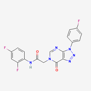 molecular formula C18H11F3N6O2 B2627557 N-(2,4-difluorophenyl)-2-(3-(4-fluorophenyl)-7-oxo-3H-[1,2,3]triazolo[4,5-d]pyrimidin-6(7H)-yl)acetamide CAS No. 847384-28-5