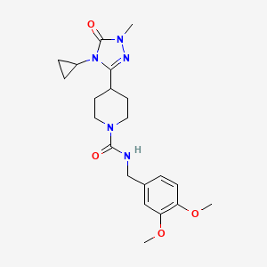 4-(4-cyclopropyl-1-methyl-5-oxo-4,5-dihydro-1H-1,2,4-triazol-3-yl)-N-(3,4-dimethoxybenzyl)piperidine-1-carboxamide