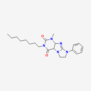 molecular formula C22H29N5O2 B2627562 1-methyl-3-octyl-8-phenyl-1H,2H,3H,4H,6H,7H,8H-imidazo[1,2-g]purine-2,4-dione CAS No. 872838-90-9