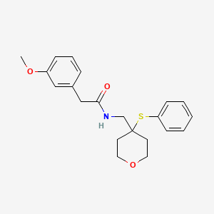 2-(3-methoxyphenyl)-N-((4-(phenylthio)tetrahydro-2H-pyran-4-yl)methyl)acetamide