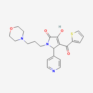molecular formula C21H23N3O4S B2627583 3-hydroxy-1-(3-morpholinopropyl)-5-(pyridin-4-yl)-4-(thiophene-2-carbonyl)-1H-pyrrol-2(5H)-one CAS No. 380160-09-8