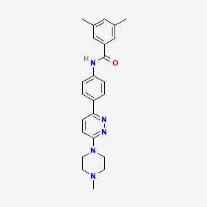 molecular formula C24H27N5O B2627597 3,5-dimethyl-N-(4-(6-(4-methylpiperazin-1-yl)pyridazin-3-yl)phenyl)benzamide CAS No. 941940-90-5