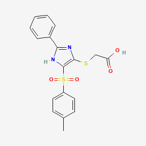 ({4-[(4-methylphenyl)sulfonyl]-2-phenyl-1H-imidazol-5-yl}sulfanyl)acetic acid