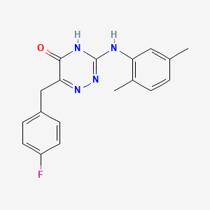 3-((2,5-dimethylphenyl)amino)-6-(4-fluorobenzyl)-1,2,4-triazin-5(4H)-one