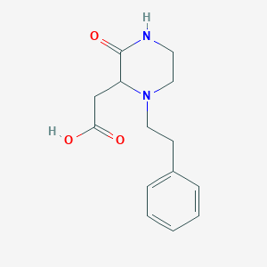 molecular formula C14H18N2O3 B262762 [3-Oxo-1-(2-phenylethyl)-2-piperazinyl]acetic acid 