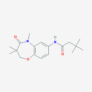 3,3-dimethyl-N-(3,3,5-trimethyl-4-oxo-2,3,4,5-tetrahydrobenzo[b][1,4]oxazepin-7-yl)butanamide