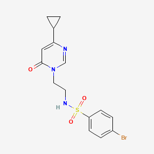 molecular formula C15H16BrN3O3S B2627626 4-bromo-N-(2-(4-cyclopropyl-6-oxopyrimidin-1(6H)-yl)ethyl)benzenesulfonamide CAS No. 2034511-90-3