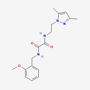molecular formula C17H22N4O3 B2627631 N1-(2-(3,5-dimethyl-1H-pyrazol-1-yl)ethyl)-N2-(2-methoxybenzyl)oxalamide CAS No. 1210497-42-9