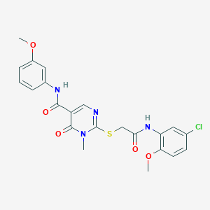 2-((2-((5-chloro-2-methoxyphenyl)amino)-2-oxoethyl)thio)-N-(3-methoxyphenyl)-1-methyl-6-oxo-1,6-dihydropyrimidine-5-carboxamide