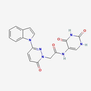 molecular formula C18H14N6O4 B2627644 2-(3-(1H-吲哚-1-基)-6-氧代哒嗪-1(6H)-基)-N-(2,4-二氧代-1,2,3,4-四氢嘧啶-5-基)乙酰胺 CAS No. 2034314-93-5