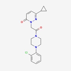 molecular formula C19H21ClN4O2 B2627647 2-(2-(4-(2-chlorophenyl)piperazin-1-yl)-2-oxoethyl)-6-cyclopropylpyridazin-3(2H)-one CAS No. 2034367-02-5