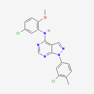 molecular formula C19H15Cl2N5O B2627649 N-(5-氯-2-甲氧基苯基)-1-(3-氯-4-甲基苯基)-1H-吡唑并[3,4-d]嘧啶-4-胺 CAS No. 890892-18-9