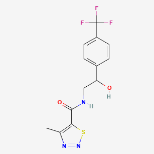 molecular formula C13H12F3N3O2S B2627651 N-(2-羟基-2-(4-(三氟甲基)苯基)乙基)-4-甲基-1,2,3-噻二唑-5-甲酰胺 CAS No. 1421524-93-7