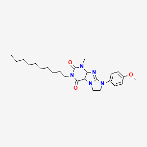 molecular formula C25H35N5O3 B2627655 3-decyl-8-(4-methoxyphenyl)-1-methyl-1H,2H,3H,4H,6H,7H,8H-imidazo[1,2-g]purine-2,4-dione CAS No. 921136-69-8