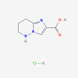 molecular formula C7H10ClN3O2 B2627677 5,6,7,8-四氢咪唑并[1,2-b]哒嗪-2-羧酸;盐酸盐 CAS No. 2567502-48-9