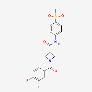 molecular formula C18H16F2N2O4S B2627684 1-(3,4-difluorobenzoyl)-N-(4-(methylsulfonyl)phenyl)azetidine-3-carboxamide CAS No. 1334370-74-9