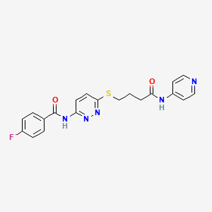 4-fluoro-N-(6-((4-oxo-4-(pyridin-4-ylamino)butyl)thio)pyridazin-3-yl)benzamide