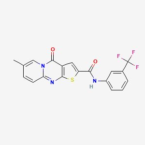 molecular formula C19H12F3N3O2S B2627697 7-methyl-4-oxo-N-(3-(trifluoromethyl)phenyl)-4H-pyrido[1,2-a]thieno[2,3-d]pyrimidine-2-carboxamide CAS No. 1021212-47-4