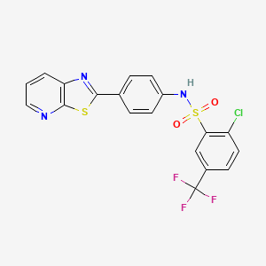 2-chloro-N-(4-{[1,3]thiazolo[5,4-b]pyridin-2-yl}phenyl)-5-(trifluoromethyl)benzene-1-sulfonamide