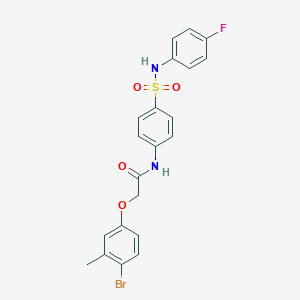 molecular formula C21H18BrFN2O4S B262770 2-(4-bromo-3-methylphenoxy)-N-{4-[(4-fluoroanilino)sulfonyl]phenyl}acetamide 