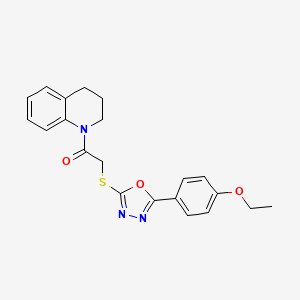 molecular formula C21H21N3O3S B2627704 1-(3,4-dihydroquinolin-1(2H)-yl)-2-((5-(4-ethoxyphenyl)-1,3,4-oxadiazol-2-yl)thio)ethanone CAS No. 850937-20-1