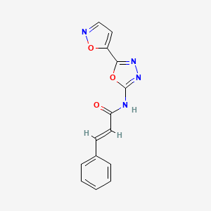 molecular formula C14H10N4O3 B2627706 N-(5-(isoxazol-5-yl)-1,3,4-oxadiazol-2-yl)cinnamamide CAS No. 946312-58-9