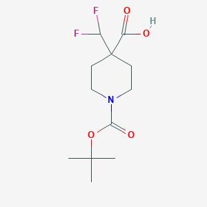 4-(Difluoromethyl)-1-[(2-methylpropan-2-yl)oxycarbonyl]piperidine-4-carboxylic acid
