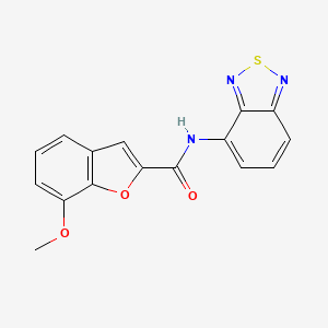 molecular formula C16H11N3O3S B2627716 N-(苯并[c][1,2,5]噻二唑-4-基)-7-甲氧基苯并呋喃-2-甲酰胺 CAS No. 1219902-12-1