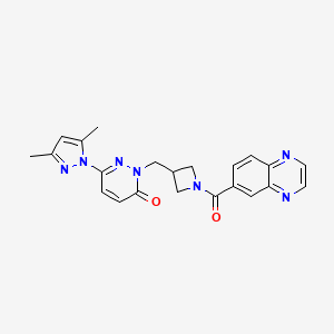 6-(3,5-dimethyl-1H-pyrazol-1-yl)-2-{[1-(quinoxaline-6-carbonyl)azetidin-3-yl]methyl}-2,3-dihydropyridazin-3-one
