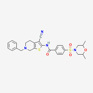 N-(6-benzyl-3-cyano-4,5,6,7-tetrahydrothieno[2,3-c]pyridin-2-yl)-4-((2,6-dimethylmorpholino)sulfonyl)benzamide