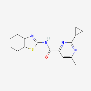 2-Cyclopropyl-6-methyl-N-(4,5,6,7-tetrahydro-1,3-benzothiazol-2-yl)pyrimidine-4-carboxamide