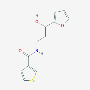 molecular formula C12H13NO3S B2627738 N-(3-(furan-2-yl)-3-hydroxypropyl)thiophene-3-carboxamide CAS No. 1421476-17-6