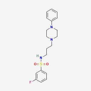 molecular formula C19H24FN3O2S B2627744 3-氟-N-[3-(4-苯基哌嗪-1-基)丙基]苯-1-磺酰胺 CAS No. 1049549-69-0