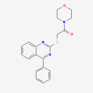molecular formula C20H19N3O2S B2627754 1-Morpholino-2-((4-phenylquinazolin-2-yl)thio)ethanone CAS No. 941001-71-4